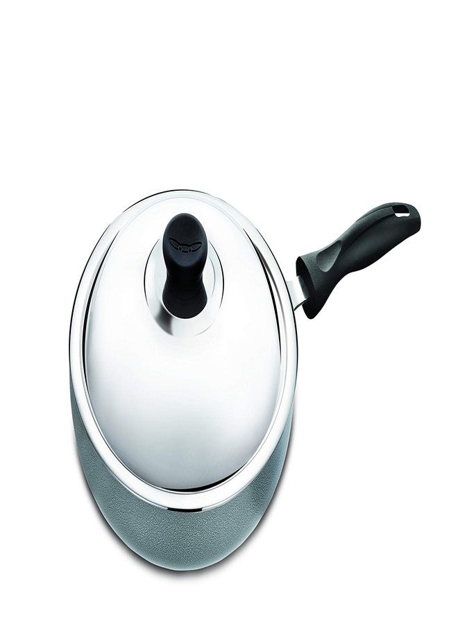 Anjali Diamond Classic Non Stick Fry Pan 240mm with S.S Lid, Black, Standard - Image 1